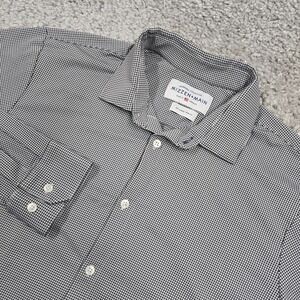 Mizzen Main Shirt Mens XXL Black White Check Button Spinnaker Trim Fit Office